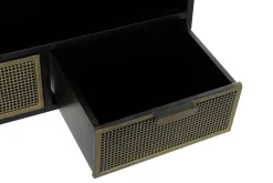 Mueble TV de Metal Negro con Cajones y Hueco MB-182051