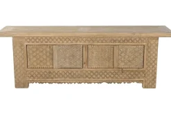Mueble TV de Olmo Macizo Tallado Natural MB-219980