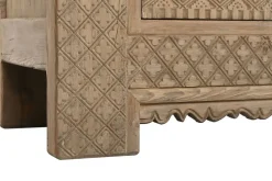 Mueble TV de Olmo Macizo Tallado Natural MB-219980