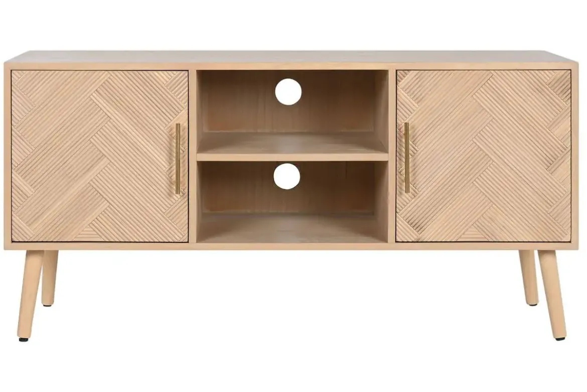 Mueble TV de Paulownia con 2 Puertas Acabado Natural MB-212894
