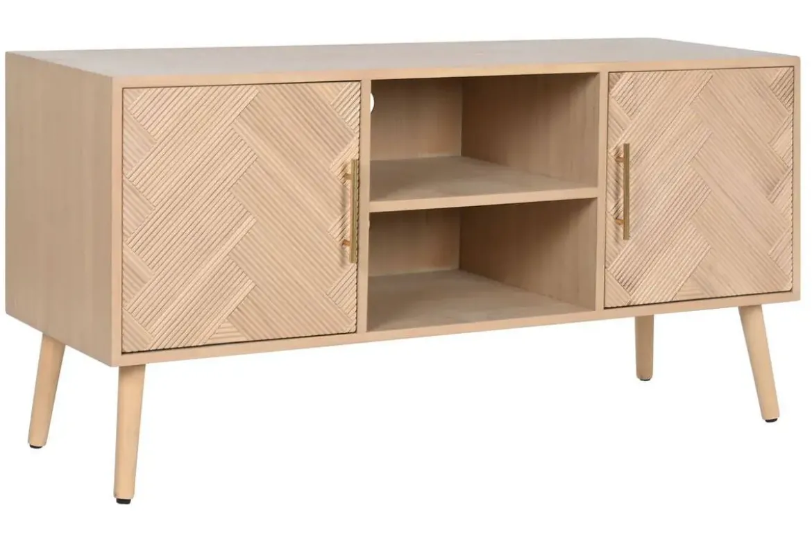 Mueble TV de Paulownia con 2 Puertas Acabado Natural MB-212894