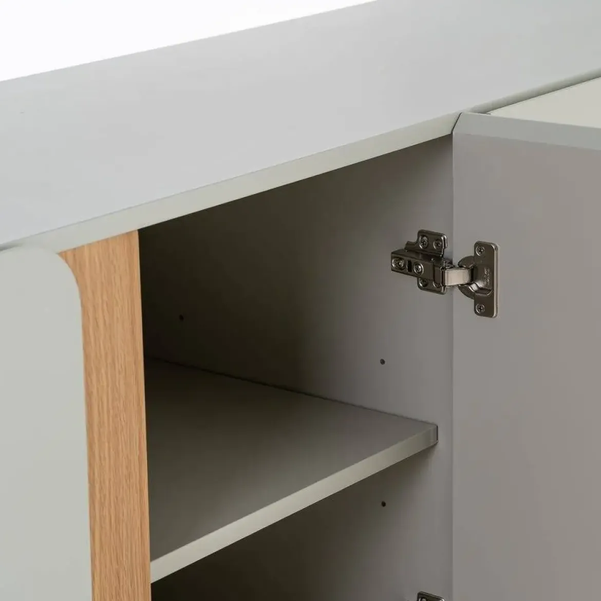 Mueble TV de Salón en Color Taupe con Patas de Roble 180 cm 615546