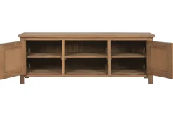 Mueble TV de Teca Reciclada Color Marrón con Ratán MB-221777