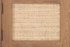 Mueble TV de Teca Reciclada Color Marrón con Ratán MB-221777