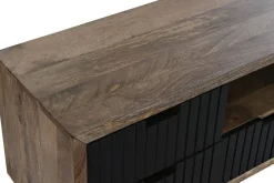 Mueble TV Industrial de Madera de Mango y Metal Negro MB-194550
