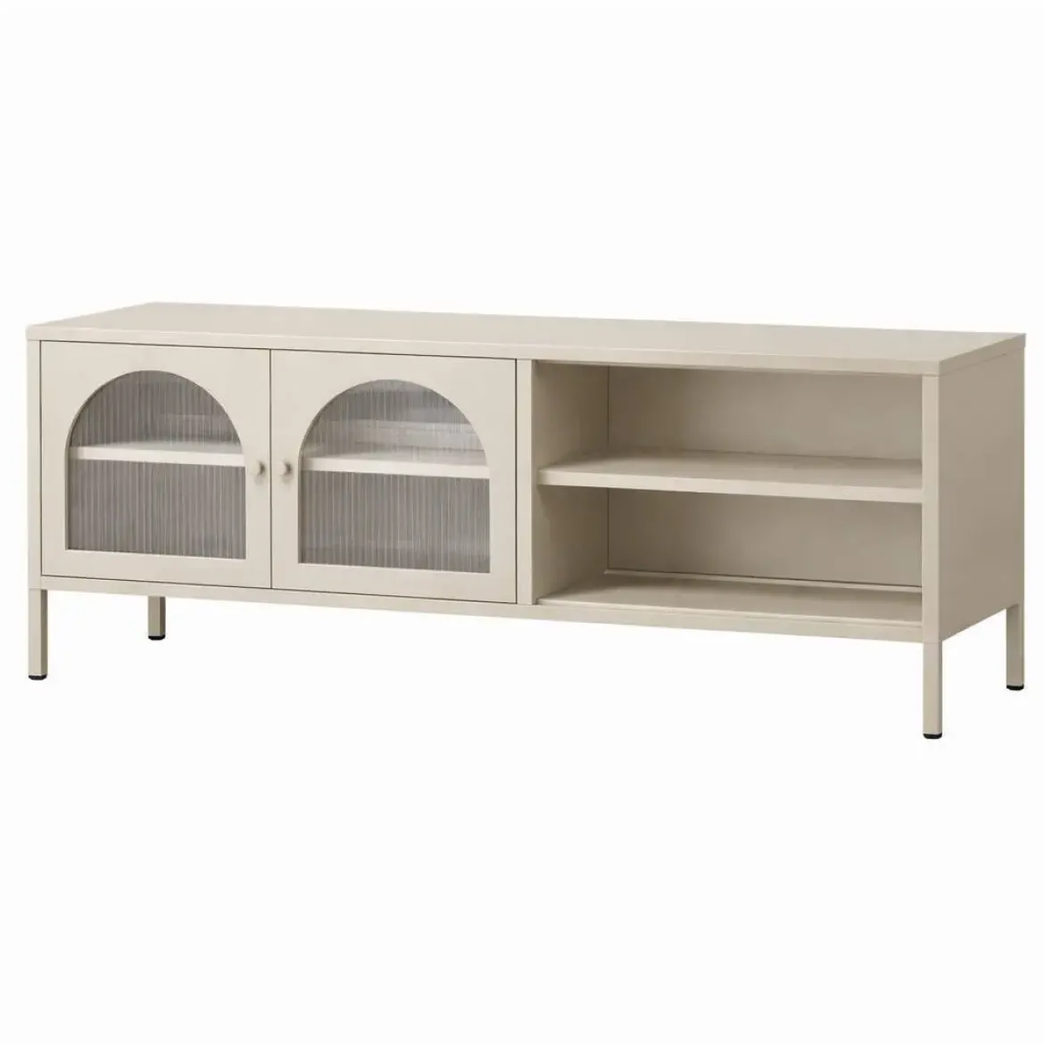 Mueble TV Metálico con Puertas de Cristal COLORBURST 160CM