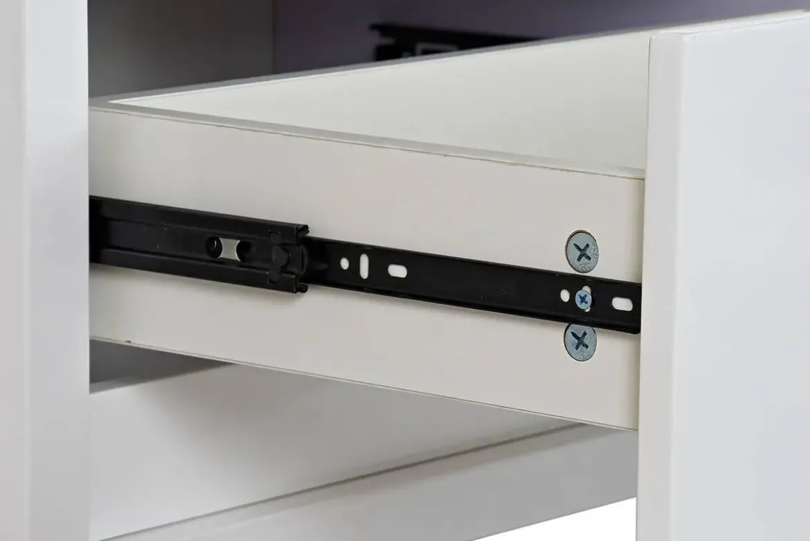 Mueble TV Moderno de MDF con Cristal Blanco MB-188064
