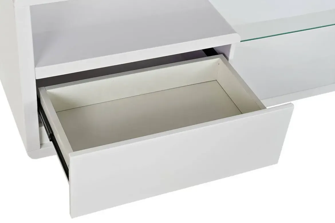 Mueble TV Moderno de MDF con Cristal Blanco MB-188064