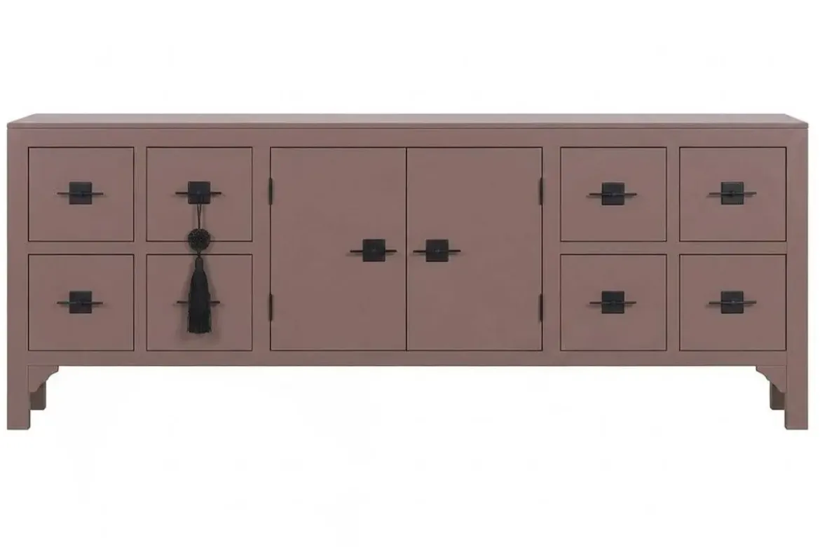 Mueble TV Oriental de Madera de Abeto Color Moka MB-230818