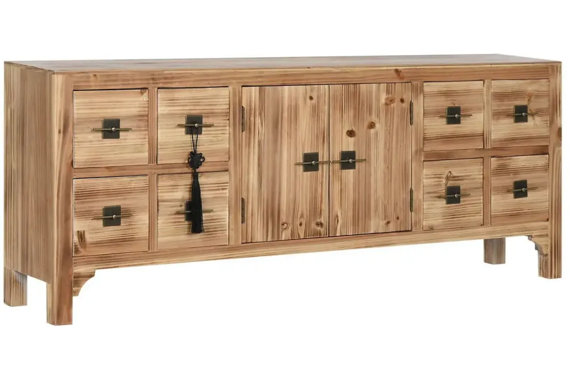 Mueble TV Oriental de Madera de Abeto Natural con Cajones MB-214489
