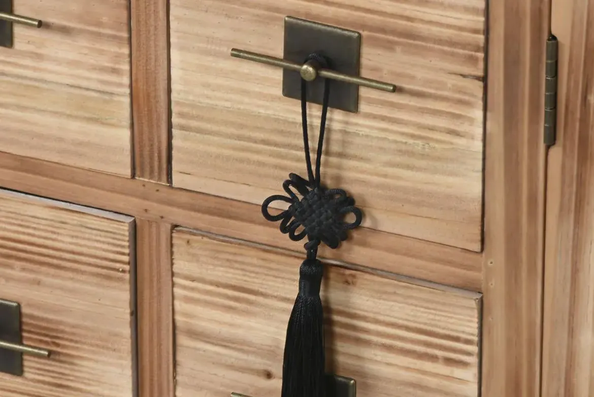 Mueble TV Oriental de Madera de Abeto Natural con Cajones MB-214489
