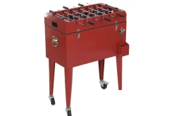 Nevera Metálica con Ruedas Diseño Futbolín Roja MB-224497