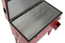 Nevera Metálica con Ruedas Diseño Futbolín Roja MB-224497