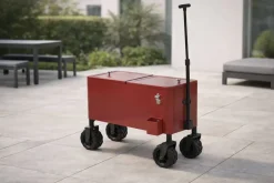 Nevera Portátil Metálica con Ruedas Todoterreno Roja MB-224498