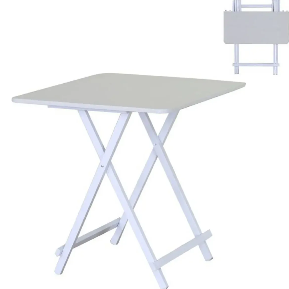 Pack de Cocina con Mesa Plegable Blanca y 2 Taburetes 311938