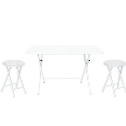 Pack de Cocina con Mesa Plegable Blanca y 2 Taburetes 313103