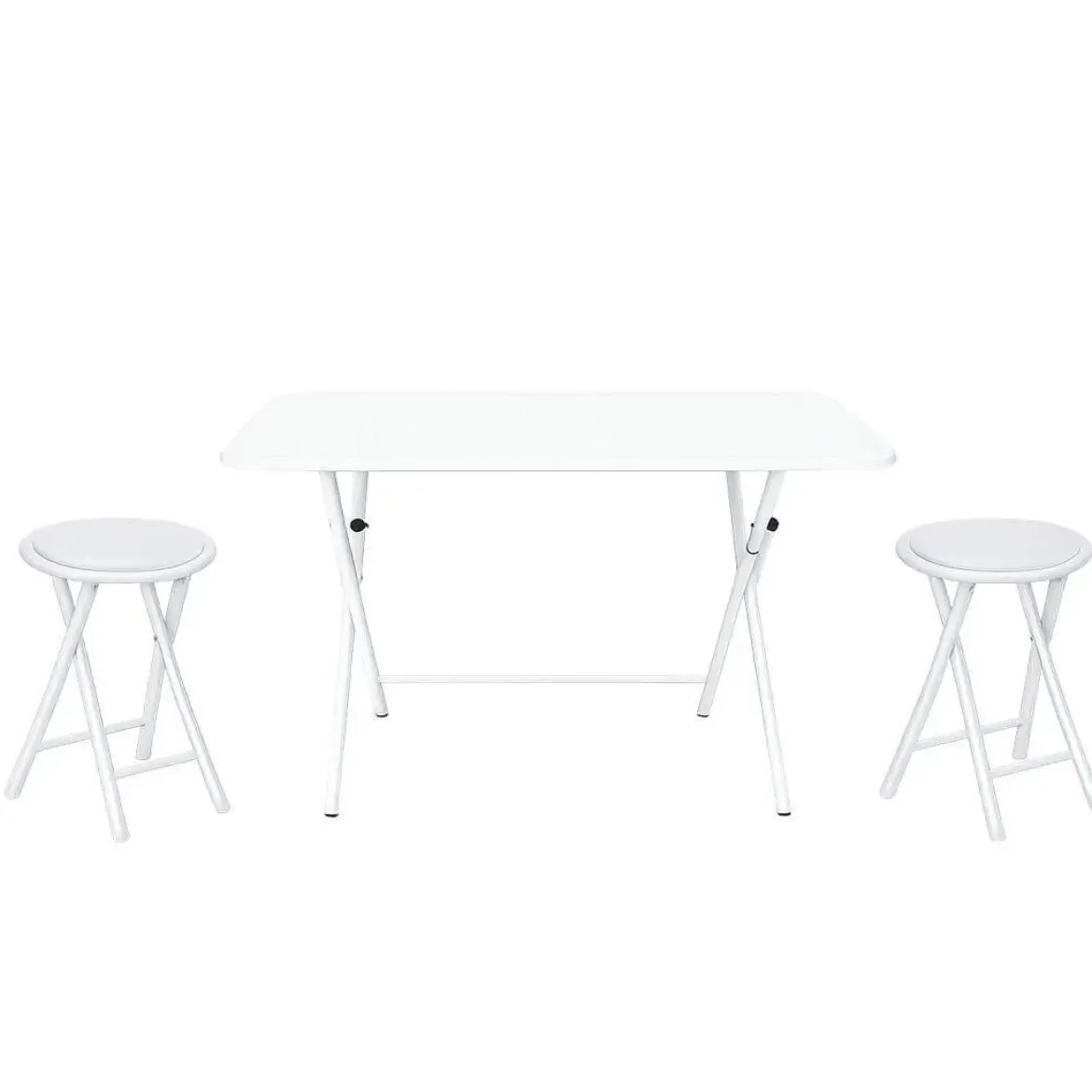 Pack de Cocina con Mesa Plegable Blanca y 2 Taburetes 313103