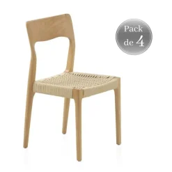 Pack de 4 Sillas de Madera de Fresno GABAR 10873