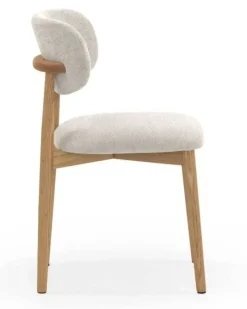 Pack de 4 Sillones de 46 cm Madera-Chenilla Blanca GABAR 11334