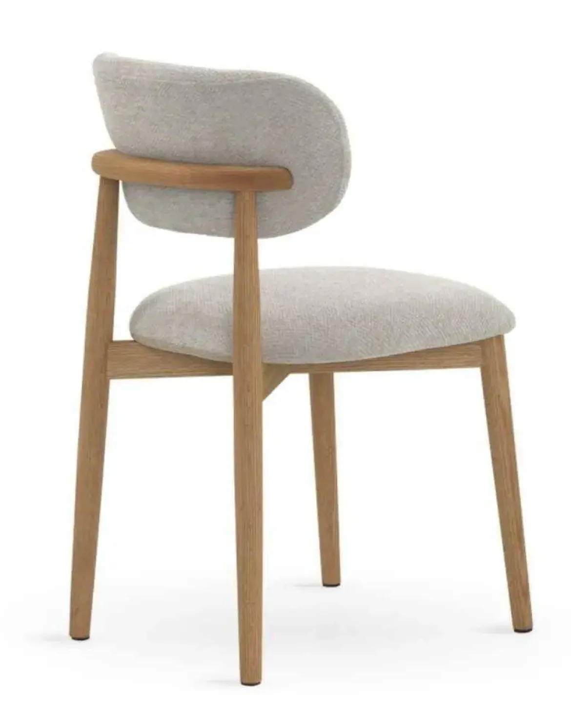 Pack de 4 Sillones de 46 cm Madera-Chenilla Blanca GABAR 11334