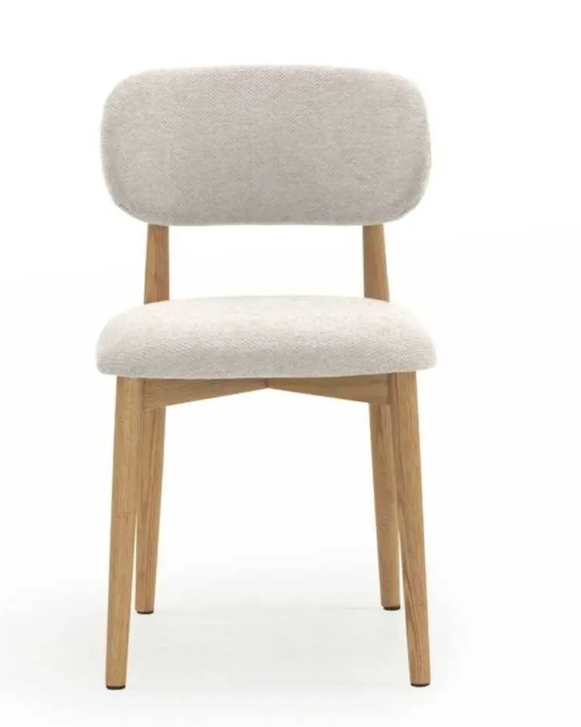 Pack de 4 Sillones de 46 cm Madera-Chenilla Blanca GABAR 11334