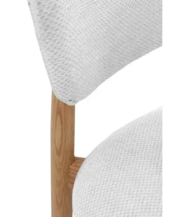 Pack de 4 Sillones de 46 cm Madera-Chenilla Blanca GABAR 11334
