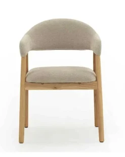 Pack de 2 Sillones de Madera-Chenilla Beige GABAR 11331/1