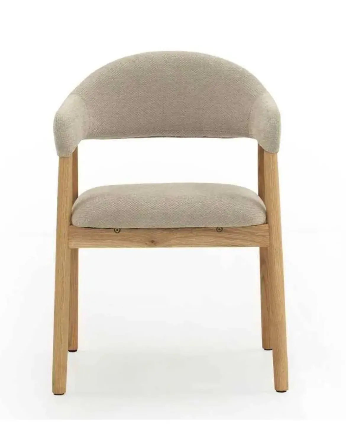 Pack de 2 Sillones de Madera-Chenilla Beige GABAR 11331/1