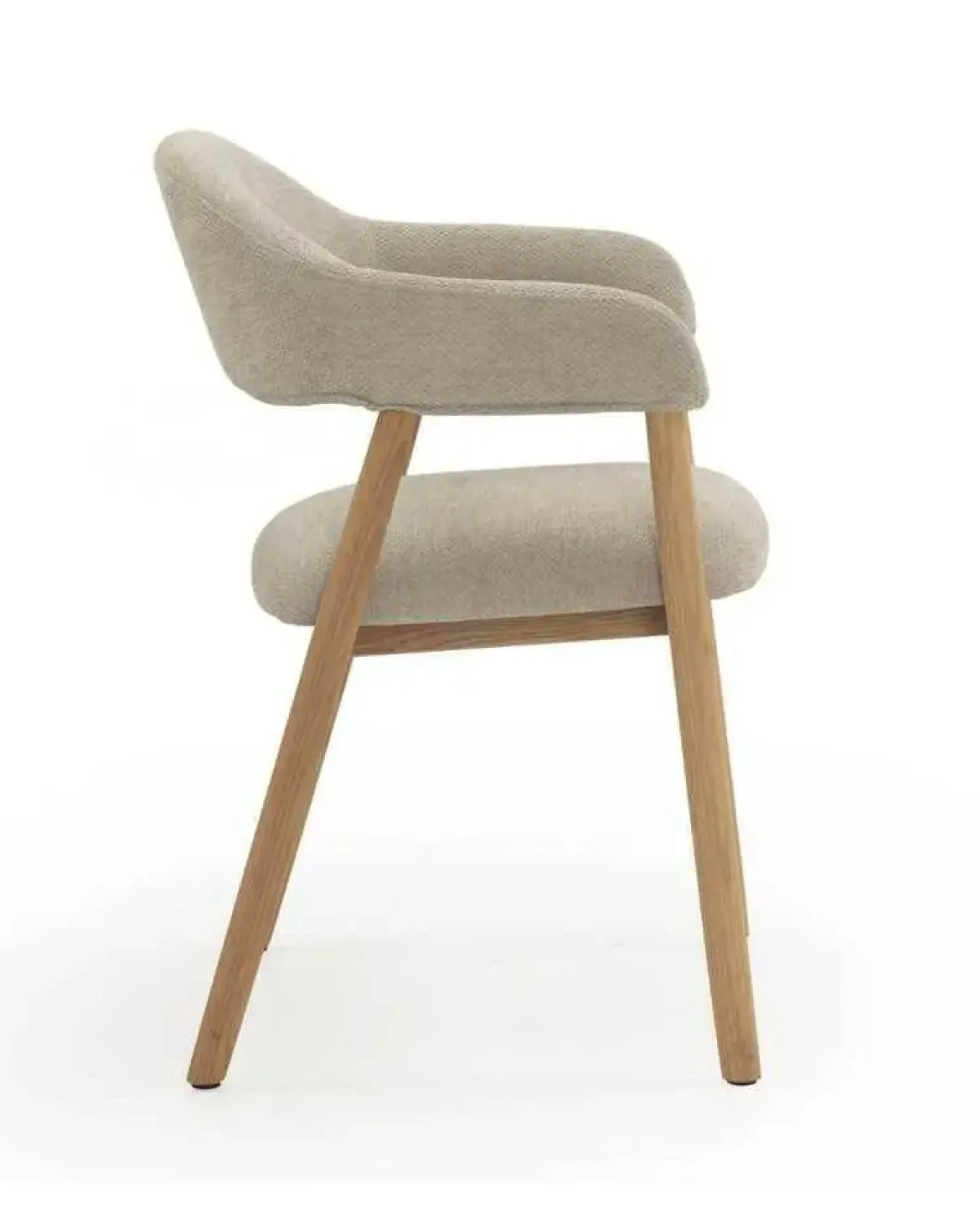 Pack de 2 Sillones de Madera-Chenilla Beige GABAR 11331/1