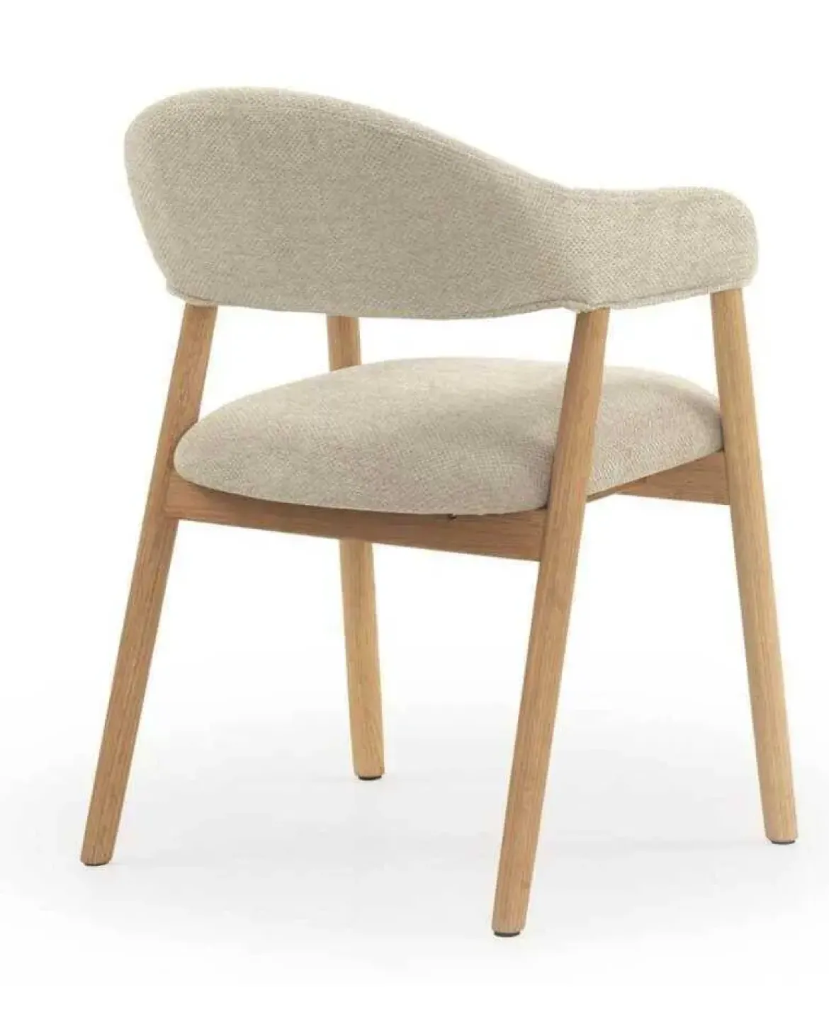 Pack de 4 Sillones de Madera-Chenilla Beige GABAR 11331