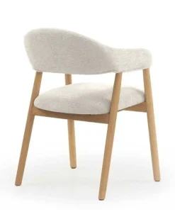 Pack de 4 Sillones de Madera-Chenilla Blanca GABAR 11330