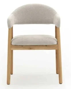 Pack de 4 Sillones de Madera-Chenilla Blanca GABAR 11330