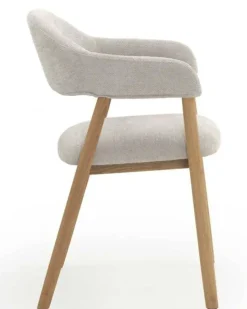 Pack de 4 Sillones de Madera-Chenilla Blanca GABAR 11330