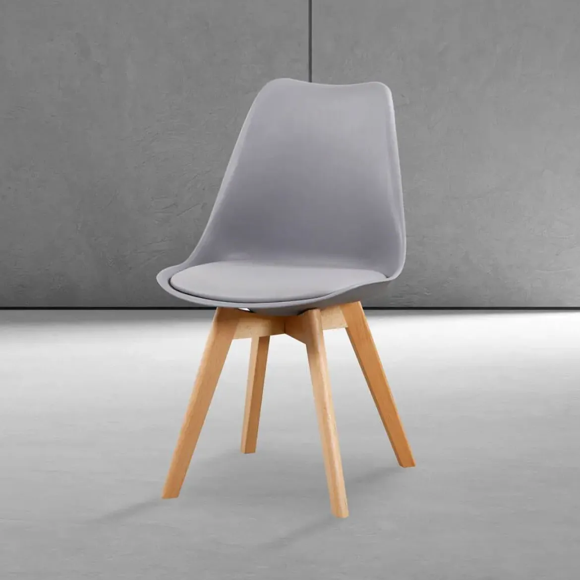 Pack 4 Sillas de Comedor de color Gris estilo Nórdico FINA