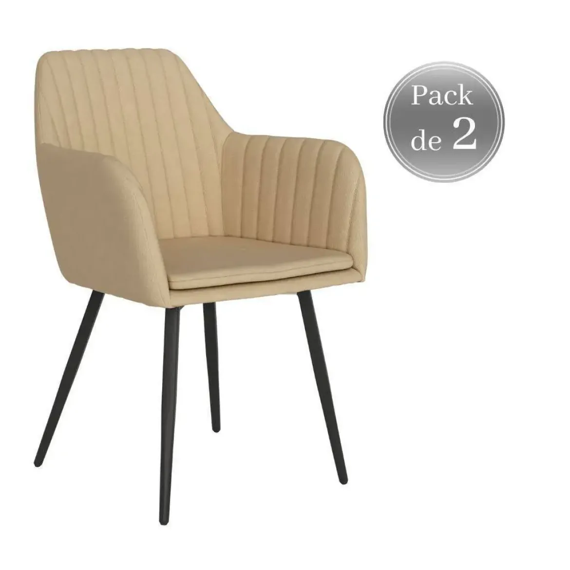 Pack 2 Sillas de comedor tapizadas CHICAGO