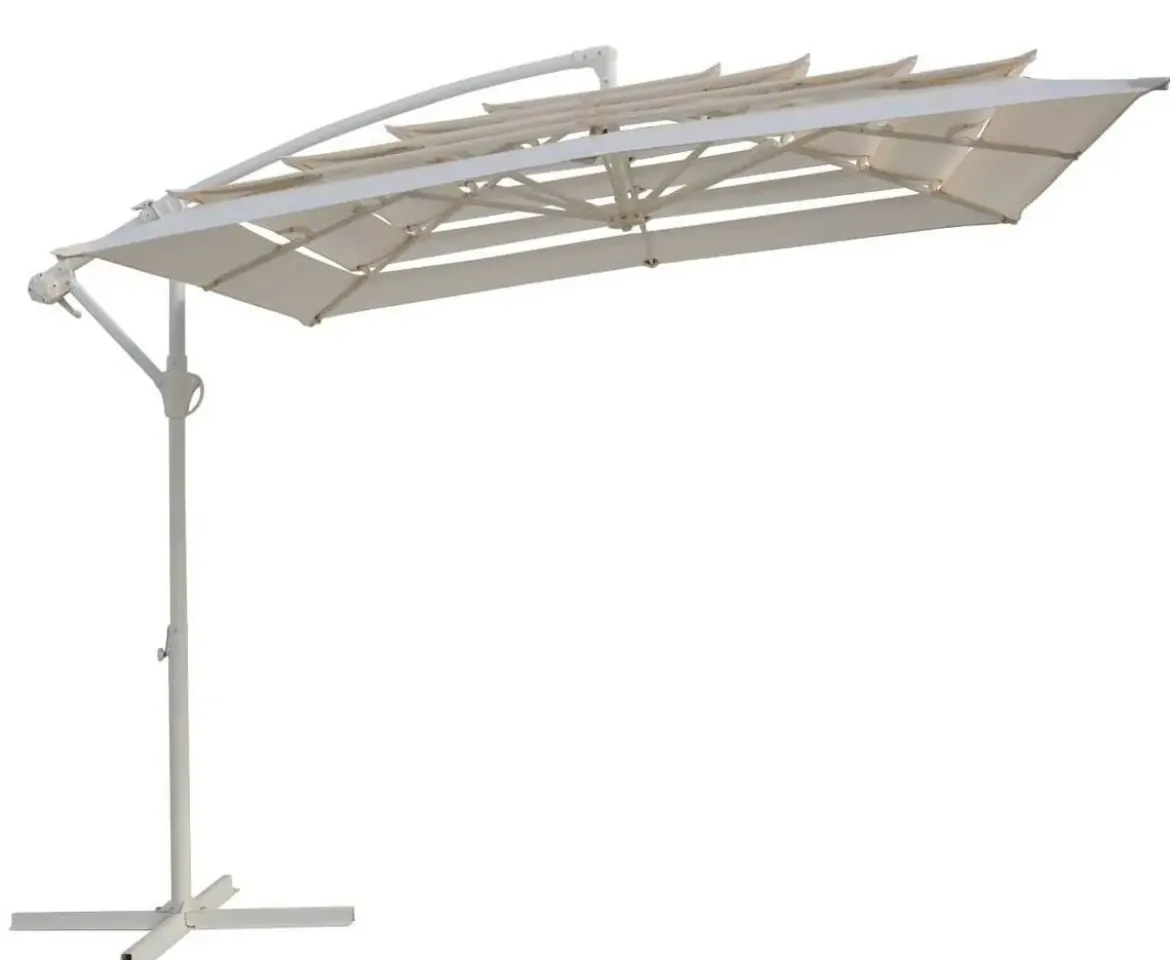 Parasol Blanco 250 cm con Base de Acero MB-224545