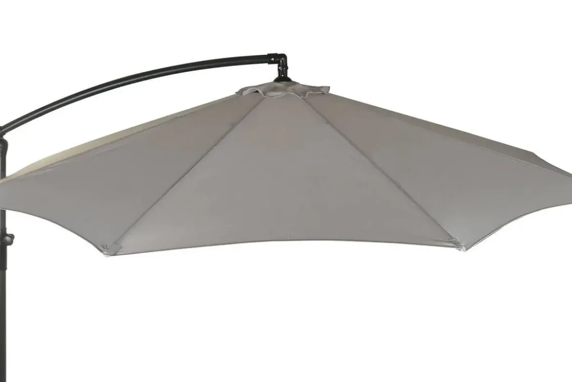 Parasol Giratorio 360º Gris 300 cm con Protección UV y Base MB-224571