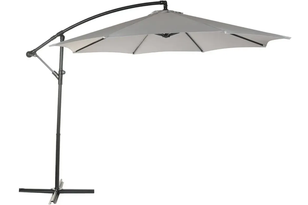 Parasol Giratorio 360º Gris 300 cm con Protección UV y Base MB-224571