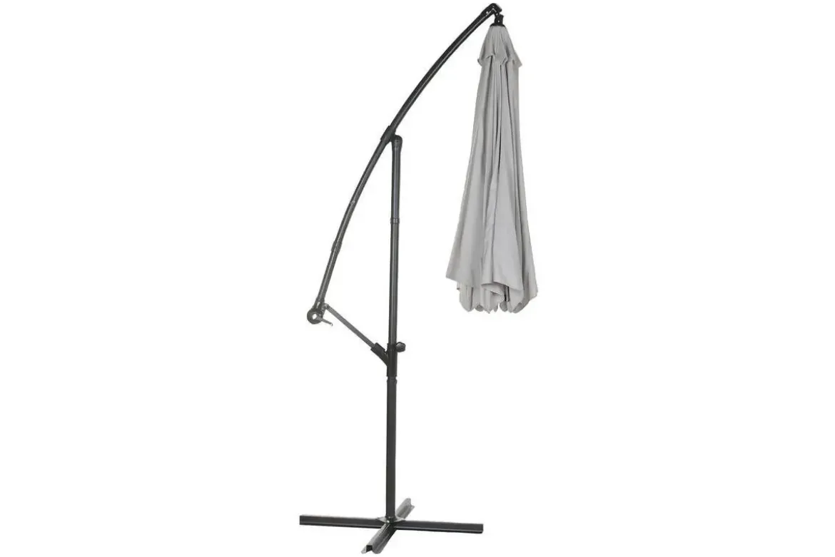 Parasol Giratorio 360º Gris 300 cm con Protección UV y Base MB-224571
