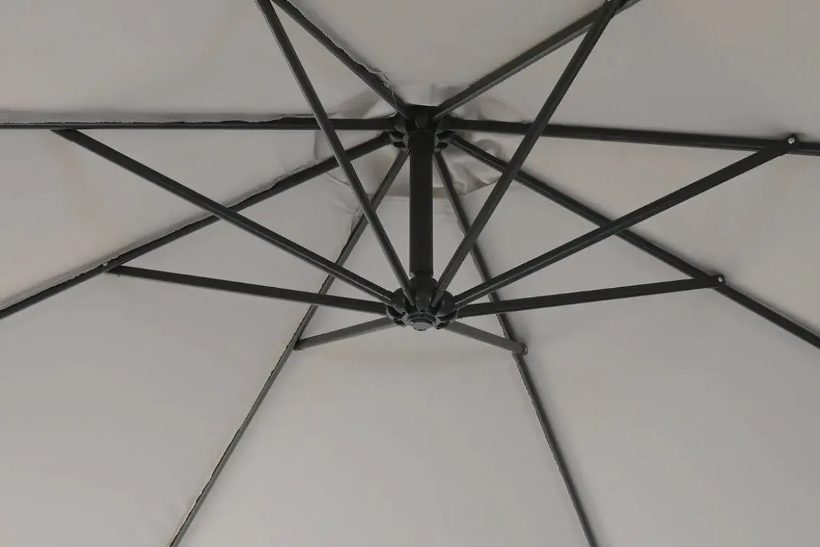 Parasol Giratorio 360º Gris 300 cm con Protección UV y Base MB-224571