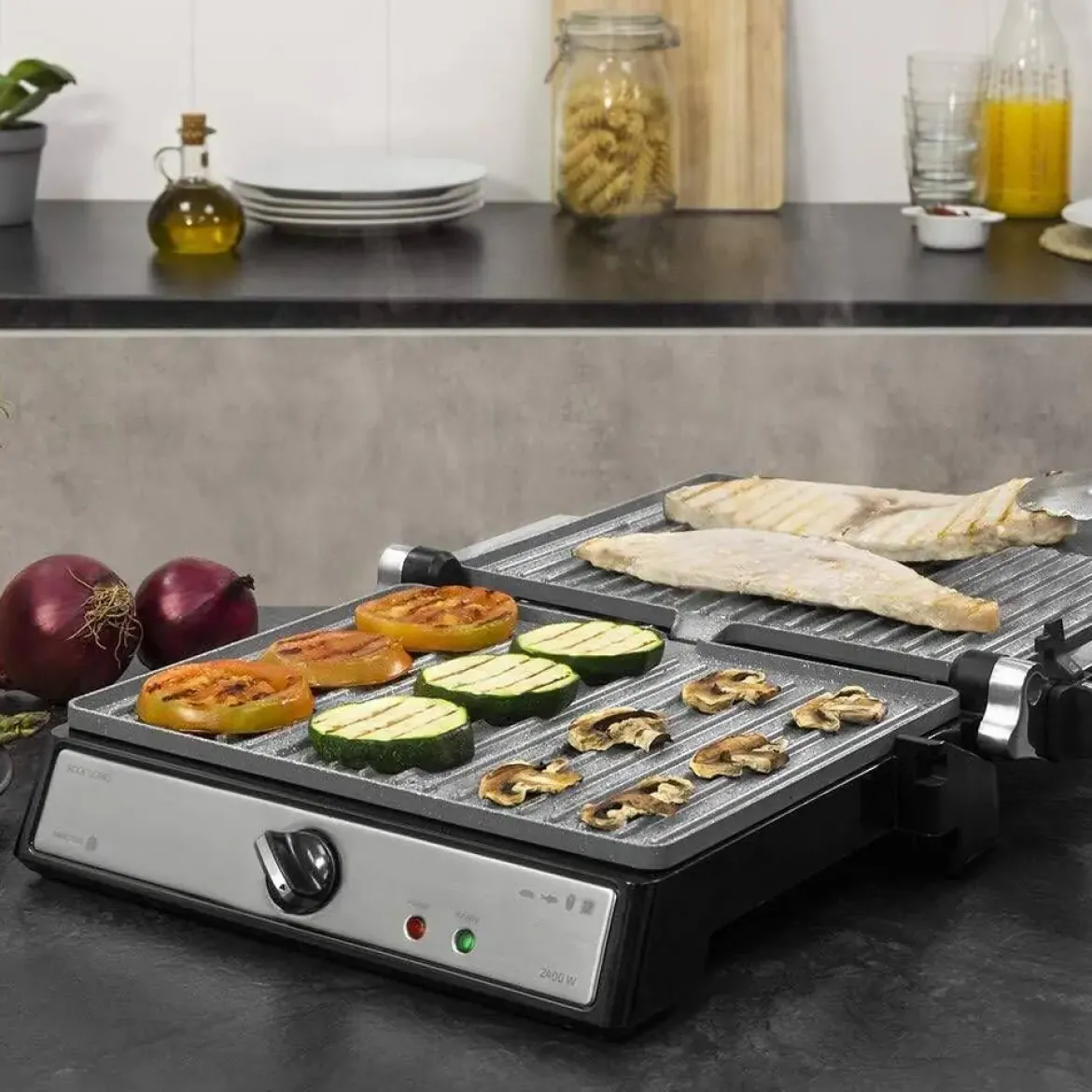 Parrilla Eléctrica RockStone Apertura 180° ROCK`NGRILL MULTI 2400