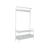Perchero Recibidor de Metal Color Blanco con Almacenamiento MB-212460