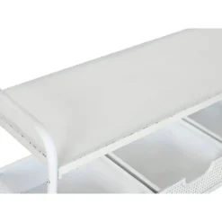 Perchero Recibidor de Metal Color Blanco con Almacenamiento MB-212460