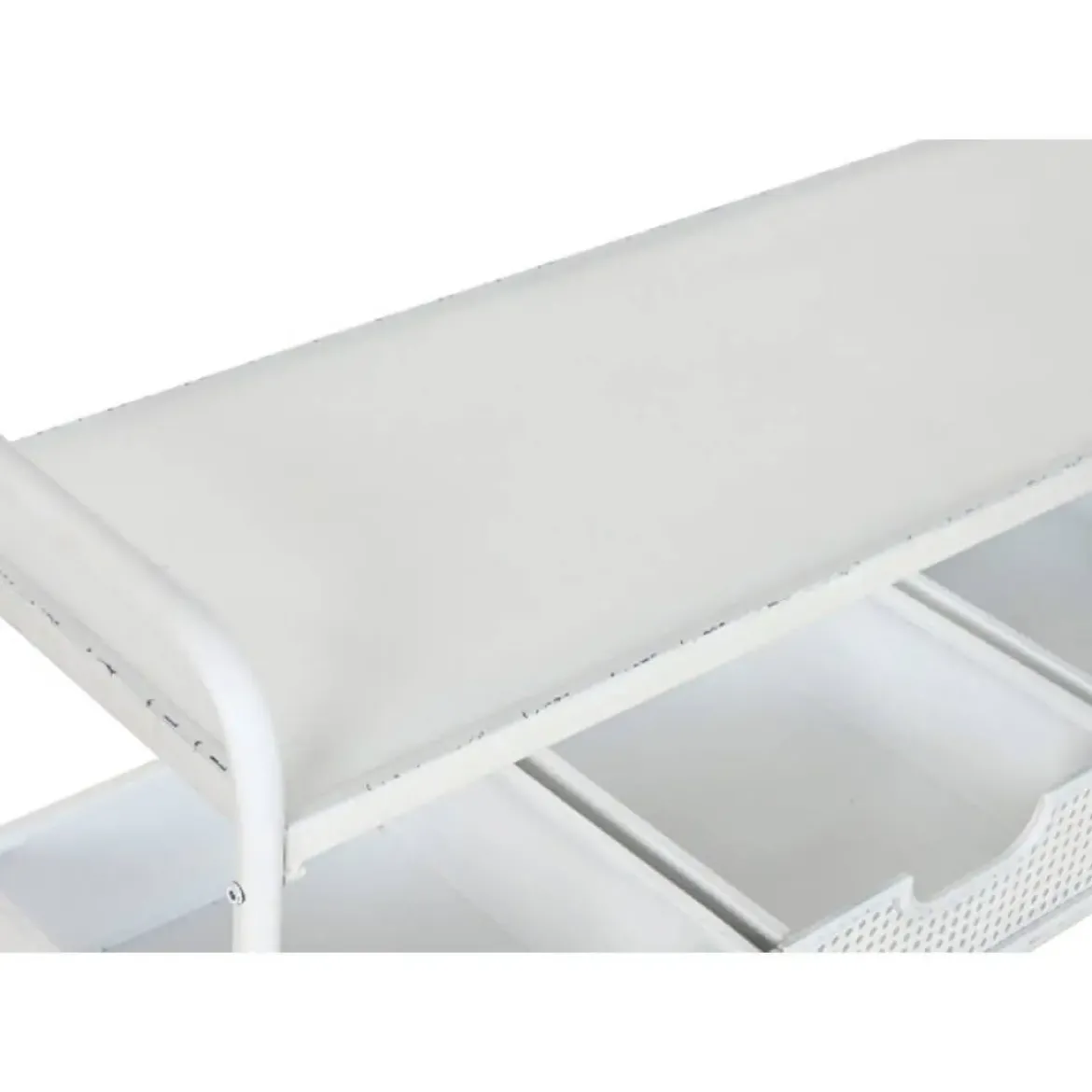 Perchero Recibidor de Metal Color Blanco con Almacenamiento MB-212460