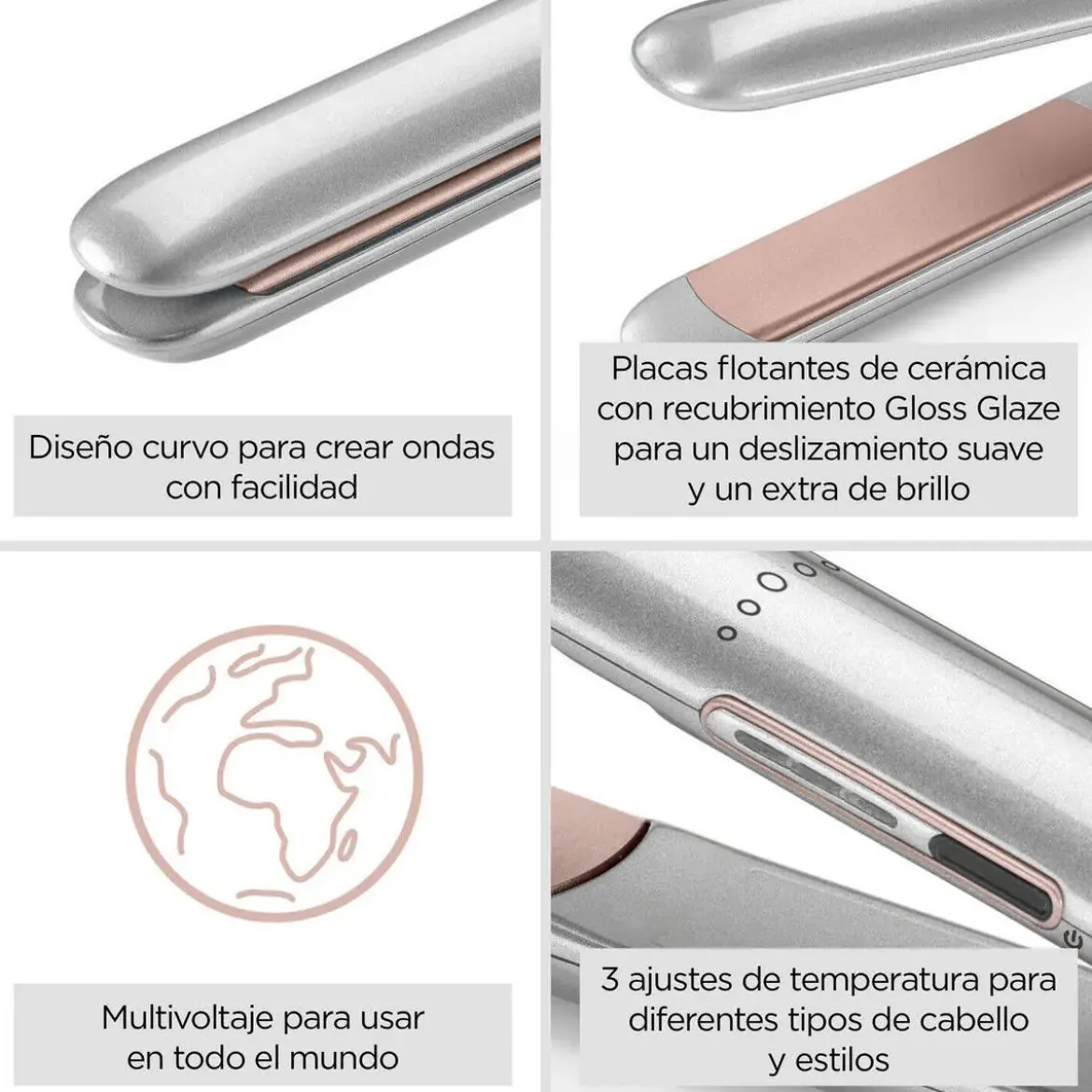 Plancha de Pelo Babyliss de Cerámica 3 Temperaturas ST260E