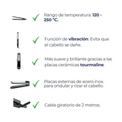 Plancha de Pelo Iónica Cerámica Tourmaline JATA JBPP1503