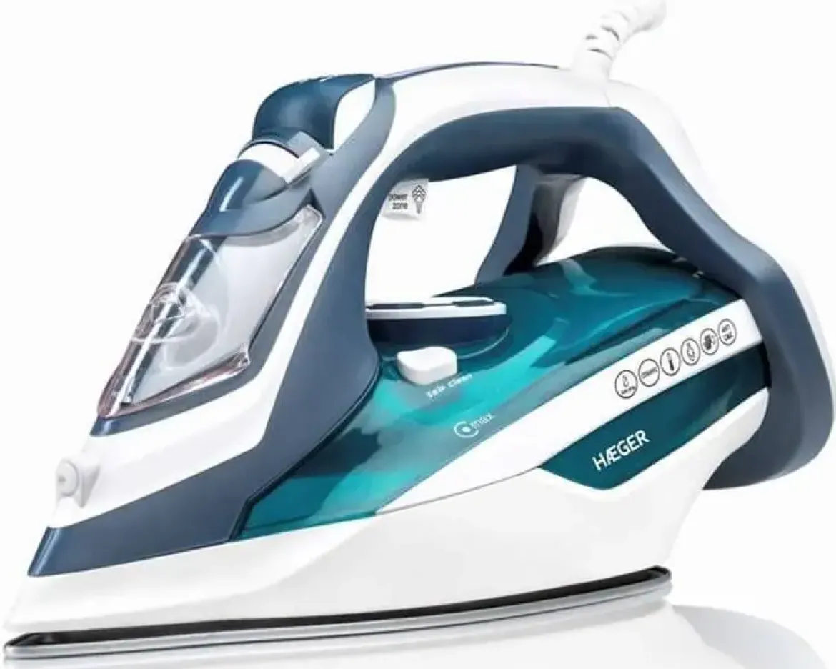 Plancha HAEGER 2800 W Blanca-Verde Agua SI280012B