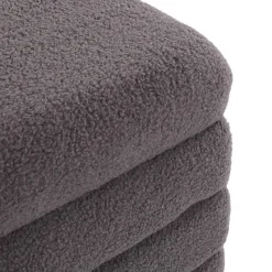 Puf Cuadrado Baúl Algodón-MDF Gris TEDDY 22670007