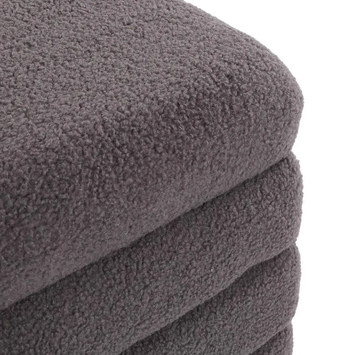 Puf Cuadrado Baúl Algodón-MDF Gris TEDDY 22670007