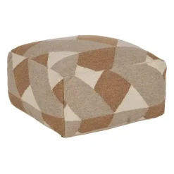 Puf Multicolor Cuadrado 80 cm en Lana y Algodón Desenfundable 614929